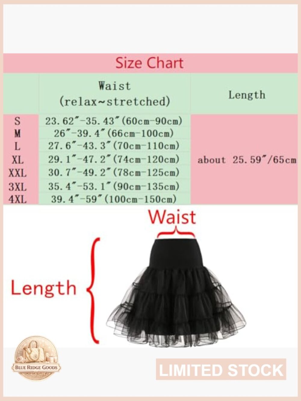 50s Vintage Petticoat Half Slip Tutu Crinoline Underskirt 25.6" 7 Sizes - Picture 3 of 7